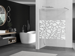 Mexen Kioto стена за душ Walk-in 100 x 200 см, бял модел 8 мм, хром - 800-100-101-01-85