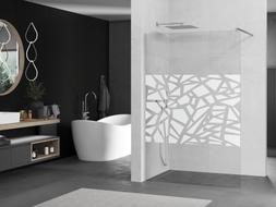 Mexen Kioto преградна стена Walk-in 130 x 200 см, бял модел 8 мм, хром - 800-130-101-01-85