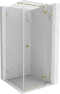 Mexen Lunar T душ кабина с отваряща се врата, десен монтаж 120 x 120 см, прозрачна, златна - 834T-120-120-50-00-P