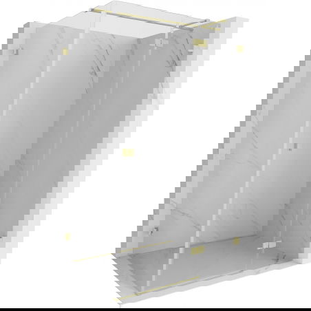 Mexen Lunar T кабина за душ отваряща се вдясно 125 x 80 см, прозрачна, златна четкана - 834T-125-080-55-00-P