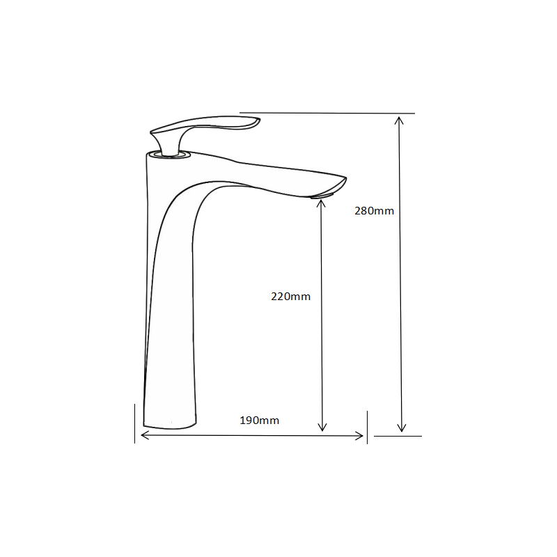 Mexen Lily висока смесителна батерия за мивка, златна - 73610-50
