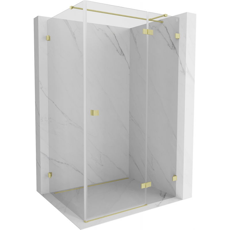 Mexen Lunar T кабина за душ панти дясна 125 x 100 см, прозрачна, златна матирана - 834T-125-100-55-00-P