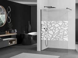 Mexen Kioto душ кабина Walk-in 80 x 200 см, бял модел 8 мм, черен - 800-080-101-70-85