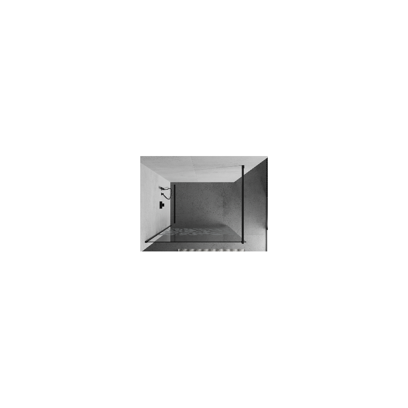 Mexen Kioto душ панел Walk-in 80 x 200 cm, бял модел 8 mm, черен - 800-080-101-70-85