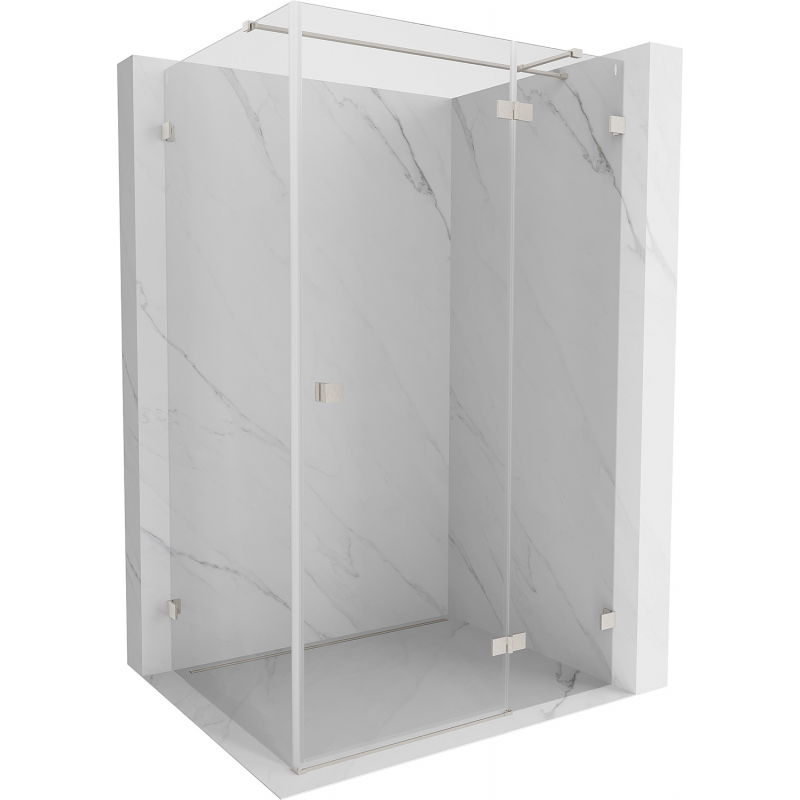 Mexen Lunar T душ кабина отваряема дясна 135 x 120 см, прозрачна, матиран никел - 834T-135-120-97-00-P