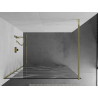 Mexen Kioto Душ стена Walk-in 130 x 200 cm, бяла вълна 8 mm, златна - 800-130-101-50-97