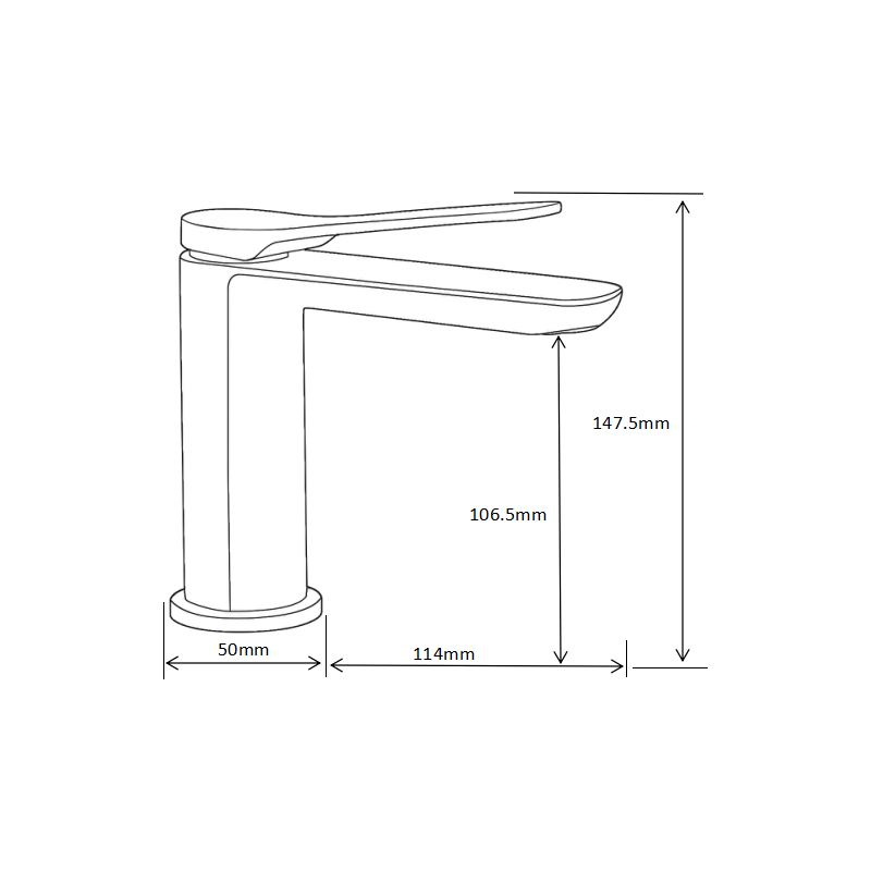 Mexen Largo смесител за мивка, черен - 73700-70