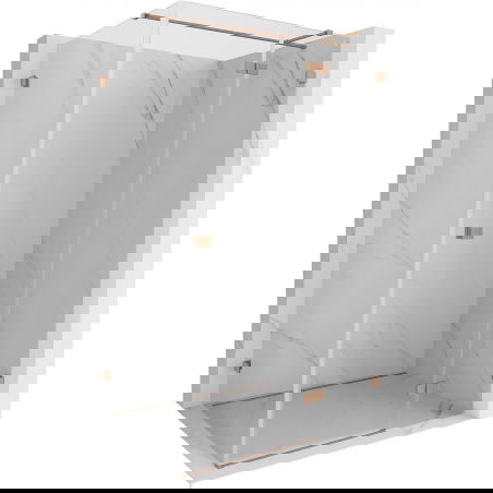 Mexen Lunar T душ кабина на панти дясна 120 x 80 см, прозрачна, четкан мед - 834T-120-080-65-00-P