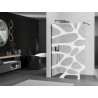 Mexen Kioto Стена за душ Walk-in 70 x 200 cm, бяла вълна 8 mm, черна - 800-070-101-70-97
