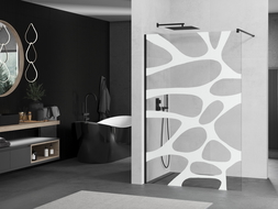 Mexen Kioto душ панел Walk-in 100 x 200 см, бял модел 8 мм, черен - 800-100-101-70-97