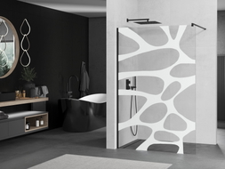 Mexen Kioto Душ параван Walk-in 100 x 200 см, бяла вълна 8 мм, черна - 800-100-101-70-97