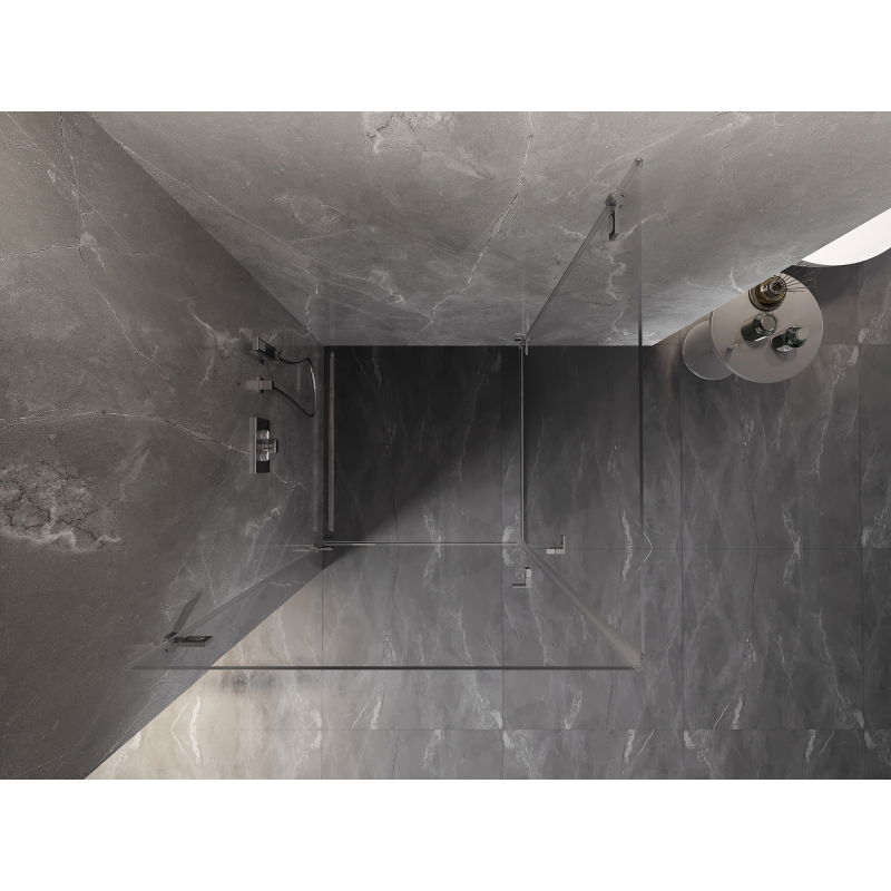 Mexen Lunar-B Duo душ кабина с отваряеми врати 95 x 95 см, прозрачно, хром - 832-095L-095P-01-00