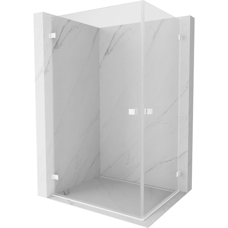 Mexen Lunar-B Duo душ кабина с отваряема врата 80 x 75 см, прозрачна, бяла - 832-080L-075P-20-00