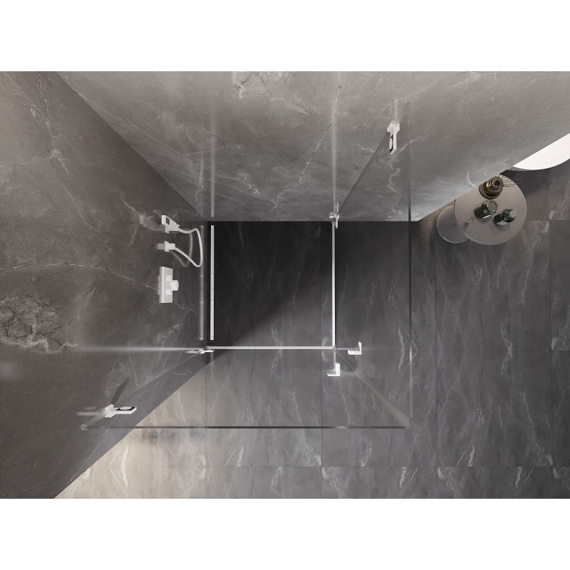 Mexen Lunar-B Duo душ кабина с врати 85 x 85 cm, прозрачна, бяла - 832-085L-085P-20-00