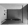 Mexen Kioto+ преграда за душ с рафт Walk-in 130 x 200 см, прозрачна, черна - 800-130-121-70-00
