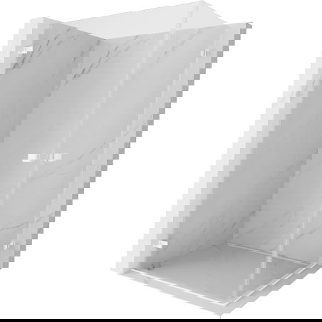 Mexen Lunar-B Duo отваряща се душ кабина 95 x 85 см, прозрачна, бяла - 832-095L-085P-20-00