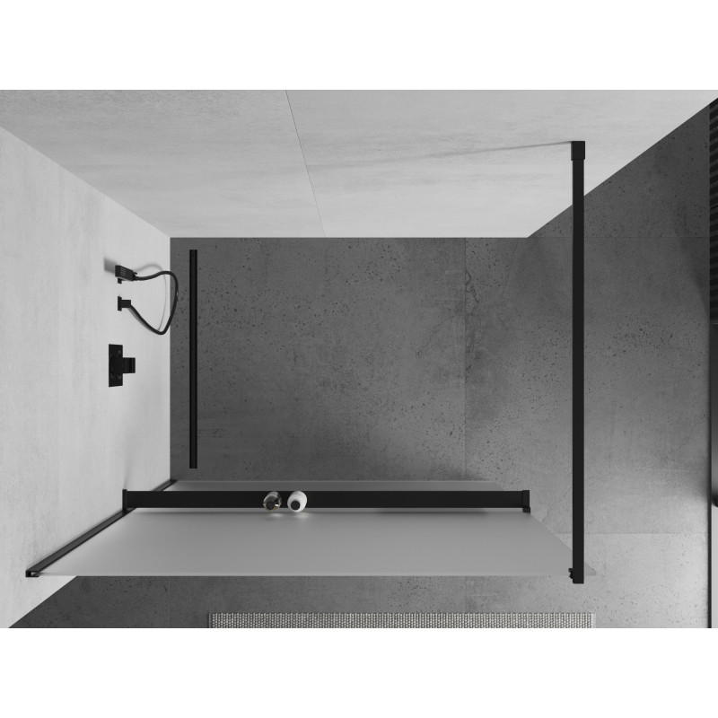 Mexen Kioto+ душ параван с рафт Walk-in 70 x 200 cm, мат, черен - 800-070-121-70-30