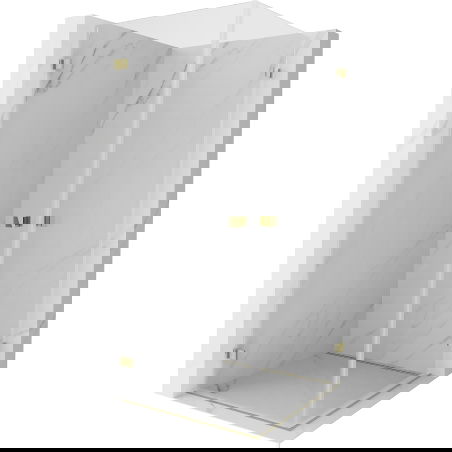 Mexen Lunar-B Duo душ кабина с отваряща се врата 70 x 70 см, прозрачна, златна - 832-070L-070P-50-00