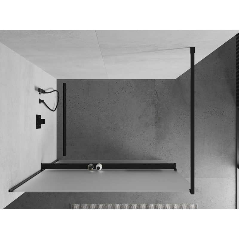 Mexen Kioto+ душ-преграда с рафт Walk-in 80 x 200 cm, мат, черна - 800-080-121-70-30