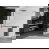 Mexen Kioto+ стена за душ с рафт Walk-in 90 x 200 cm, матирано, черно - 800-090-121-70-30
