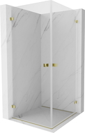 Mexen Lunar-B Duo душ кабина с люлееща се врата 85 x 85 см, прозрачна, златна - 832-085L-085P-50-00
