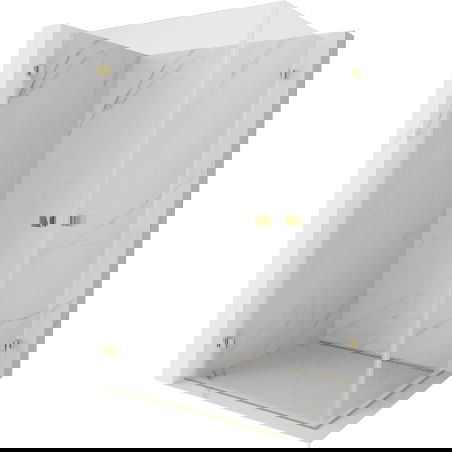 Mexen Lunar-B Duo душ кабина с отварящи се врати 95 x 90 см, прозрачна, златна - 832-095L-090P-50-00