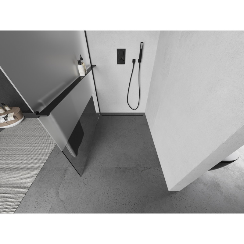 Mexen Kioto+ шейна преграда за душ с рафт Walk-in 70 х 200 см, прозрачен/мразовит,