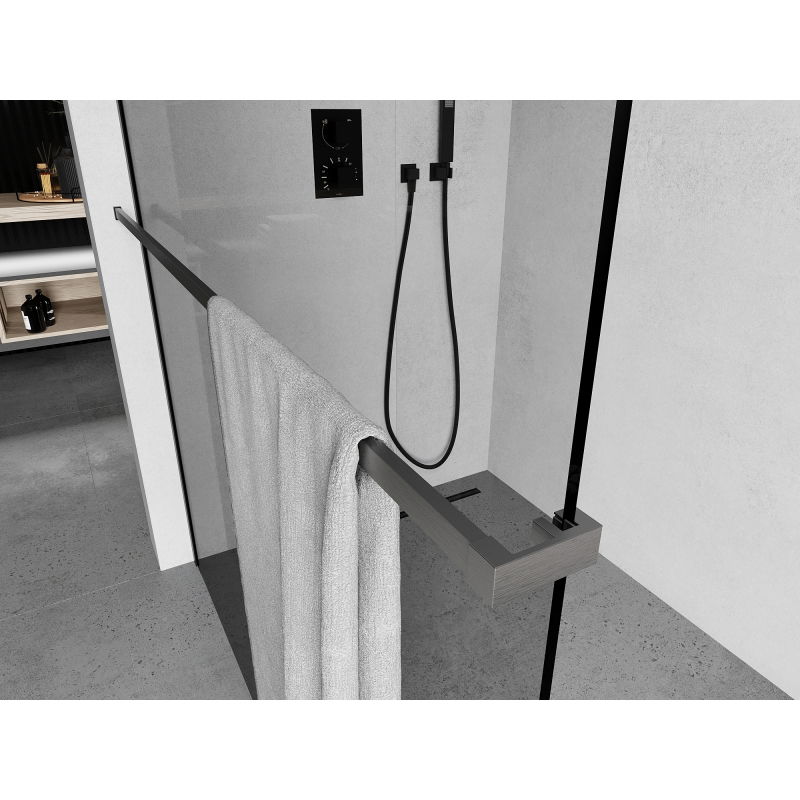 Mexen релсa за кърпи за стена на душ, четкан gun gray - 800-06-66