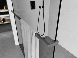 Mexen релсa за кърпи за стена на душ, четкан gun gray - 800-06-66