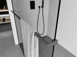 Mexen релсa за кърпи за душ стена, gun metal - 800-06-95