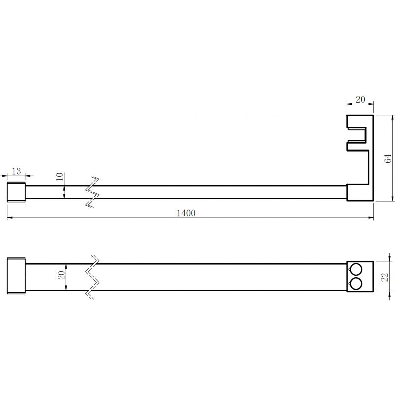 Mexen релинг за кърпи за стъклена стена на душ, хром - 800-06-01
