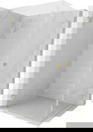 Mexen Lunar-B Duo душ кабина с врати 80 x 75 см, прозрачно, златисто четкано - 832-080L-075P-55-00