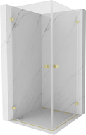 Mexen Lunar-B Duo душ кабина с врати 90 x 90 см, прозрачна, злато четкано - 832-090L-090P-55-00