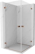 Mexen Lunar-B Duo отваряема душ кабина 70 x 70 cm, прозрачна, розово злато - 832-070L-070P-60-00