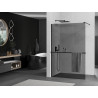 Mexen Kioto+ Душ стена с рафт Walk-in 120 x 200 см, графит, черна - 800-120-121-70-40