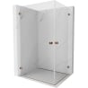 Мексен Lunar-B Duo душ кабина с отварящи се врати 95 x 90 см, прозрачно, розово злато - 832-095L-090P-60-00