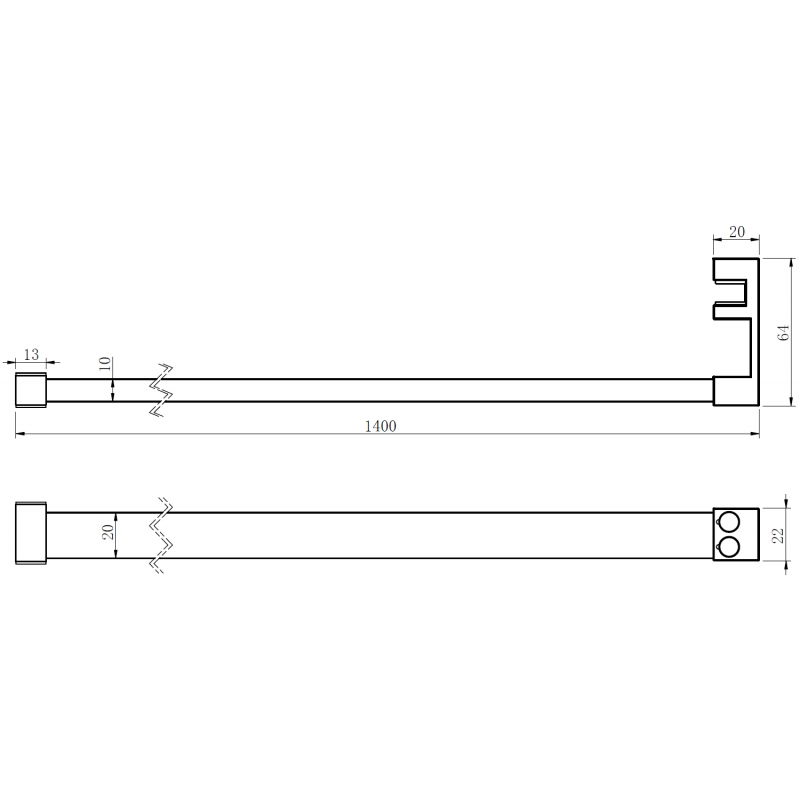 Mexen релс за хавлии за душ стена, златен четкан - 800-06-55