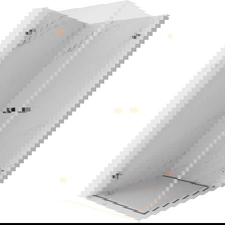 Mexen Lunar-B Duo въртяща се душ кабина 100 x 100 см, прозрачна, розово злато - 832-100L-100P-60-00