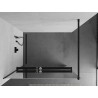 Mexen Kioto+ душ панел с рафт Walk-in 90 x 200 cm, огледало, черен - 800-090-121-70-50