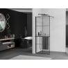Mexen Kioto+ душ кабина с рафт Walk-in 70 x 200 см, черна решетка, черна - 800-070-121-70-77