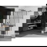Mexen Kioto+ душова стена с плоскост за стъклени врати 100 x 200 см, черен модел, черна - 800-100-121-70-77