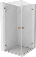 Mexen Lunar-B Duo душ кабина отваряща се 70 x 70 см, прозрачна, четкана мед - 832-070L-070P-65-00