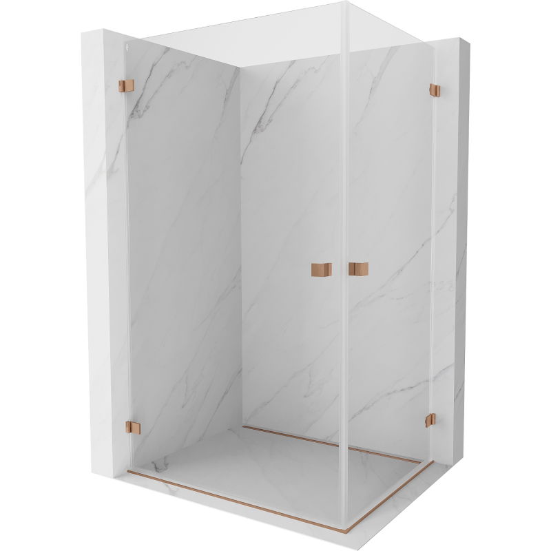 Mexen Lunar-B Duo душ кабина, отваряема, 80 x 75 см, прозрачна, матиран мед - 832-080L-075P-65-00