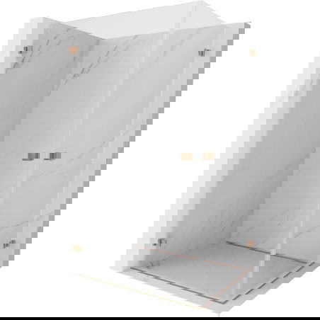 Mexen Lunar-B Duo душ кабина с врата 90 x 75 см, прозрачна, четкан мед - 832-090L-075P-65-00