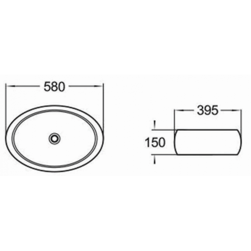 Mexen Abril плотова мивка 58 x 39 см, черна - 22015866