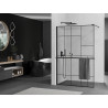 Mexen Kioto+ душ преграда със стъклена полица Walk-in 140 x 200 см, черен мотив,
