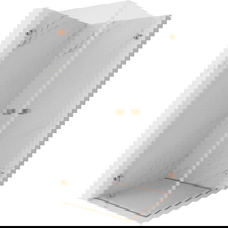 Mexen Lunar-B Duo сгъваема душ кабина 100 x 100 см, прозрачна, матиран меден - 832-100L-100P-65-00