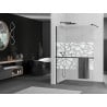Мексен Киото+ душ кабина с полица Walk-in 110 x 200 см, бял модел, черна - 800-110-121-70-85