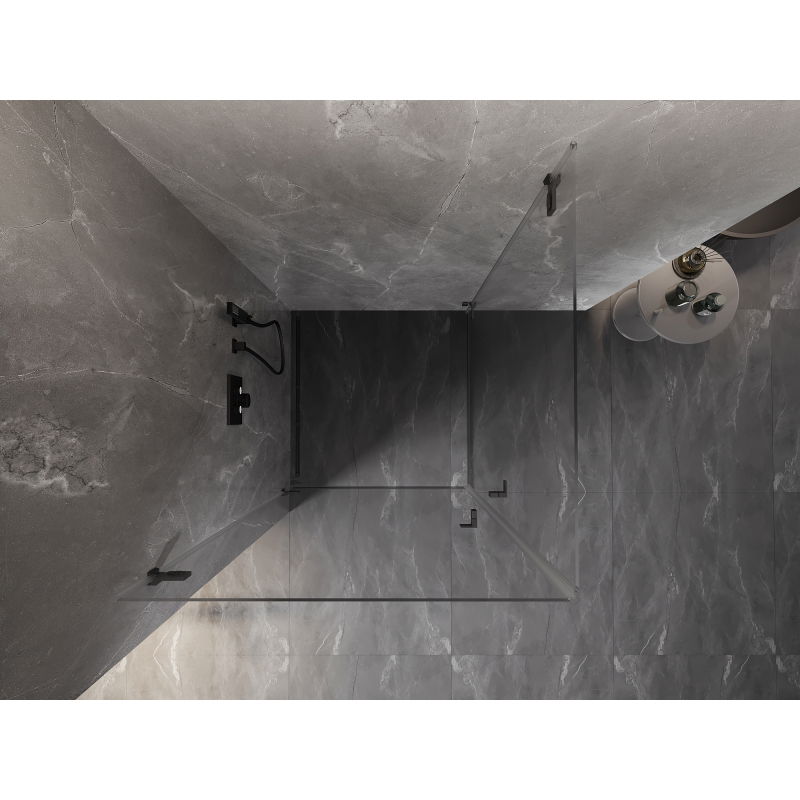 Mexen Lunar-B Duo душ кабина с врати 80 x 80 см, прозрачна, четка сива - 832-080L-080P-66-00