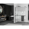 Mexen Kioto+ душ-преграда с рафт Walk-in 120 x 200 см, бял модел, черен - 800-120-121-70-85